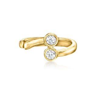 Ross-Simons Diamond Two-Stone Ear Cuff in 14kt Yellow Gold